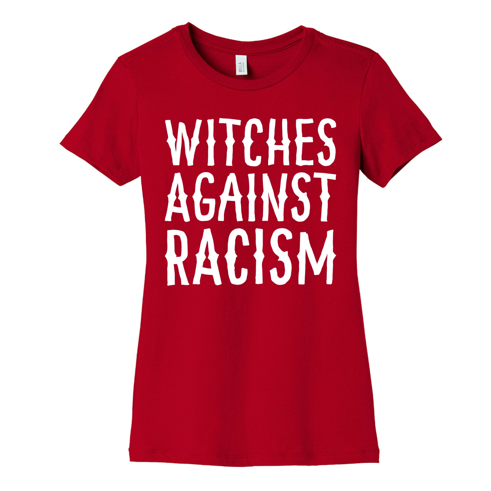 Witches Against Racism White Print Women's Cotton Tee